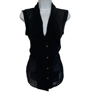 Forever 21 Sleeveless Vest/Blouse Polka Dot Black Women’s XS